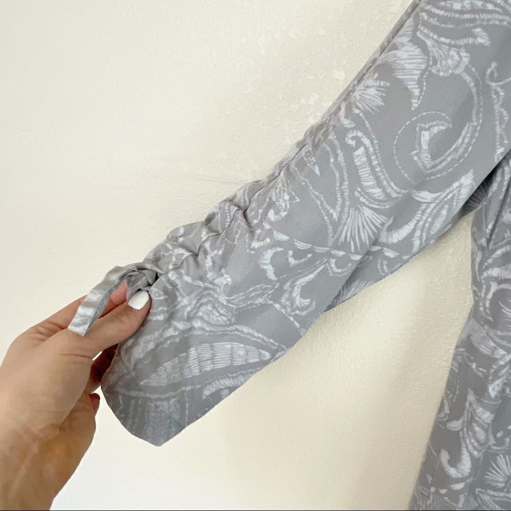 Soft Surroundings Grey Button Down Blouse Lagenlo… - image 3